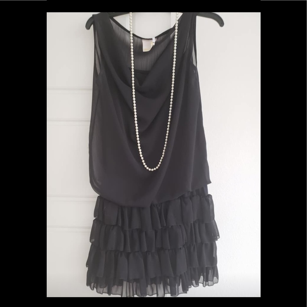Black mini dress.